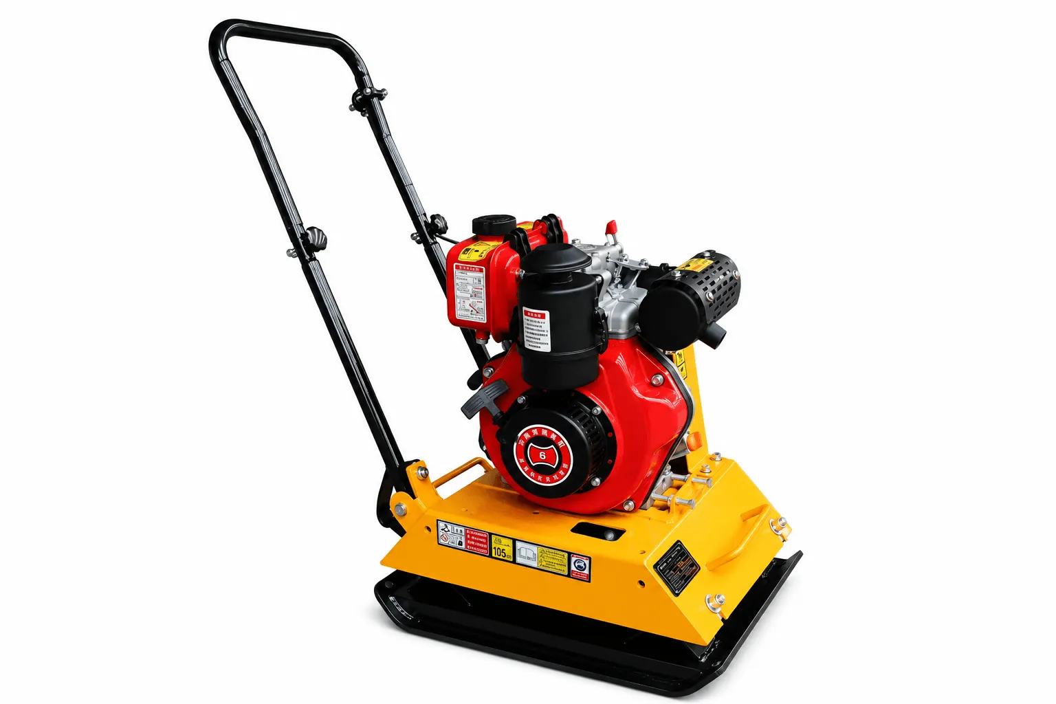 Baylorr BAY-PC90C plate compactor compacting gravel on a UAE site