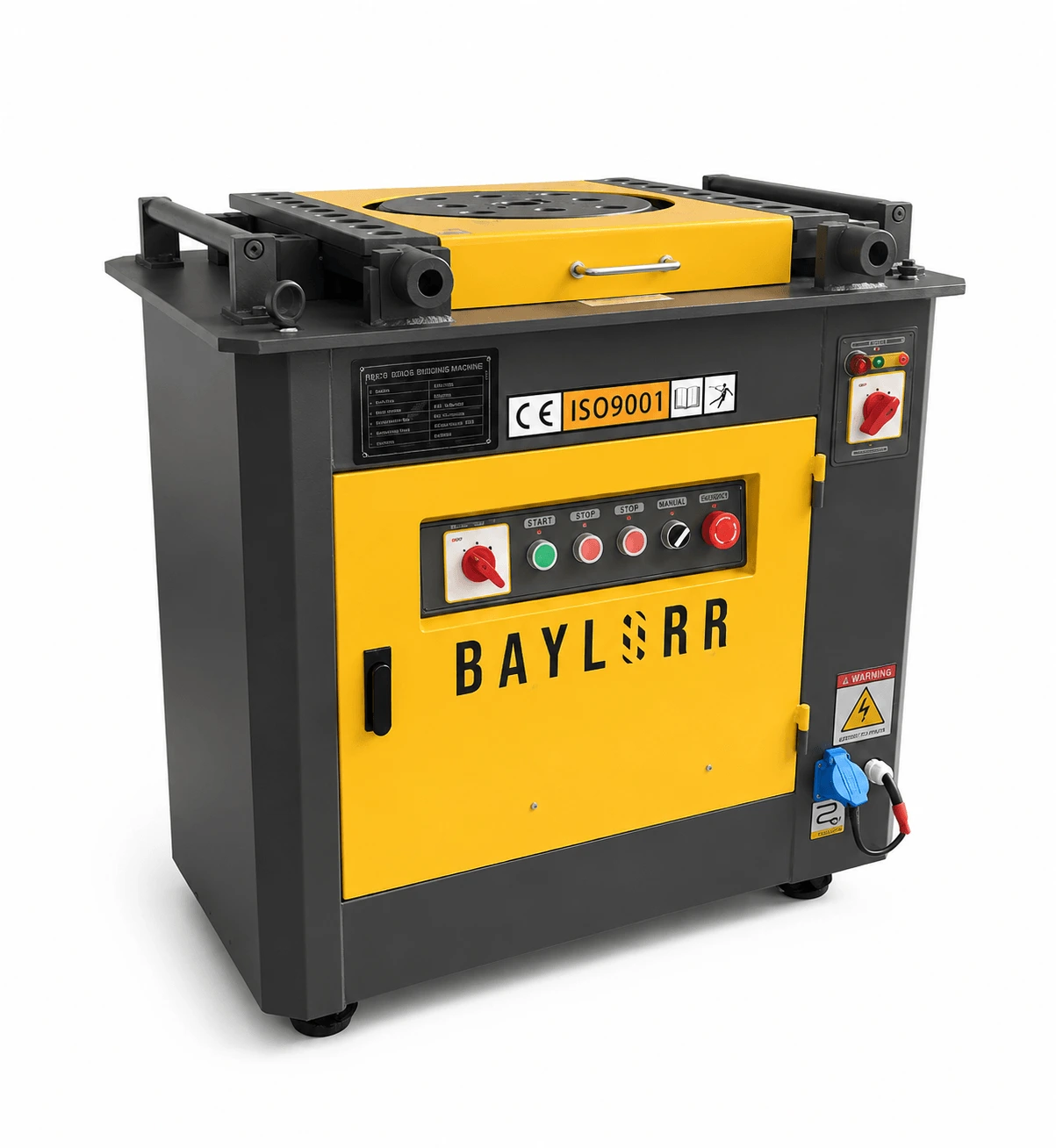 Baylorr P-42 rebar bending machine at a UAE reinforcement yard